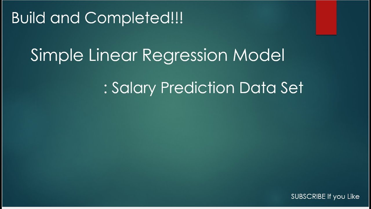 Implement Linear Regression ML Model: Salary Prediction Project Completed.