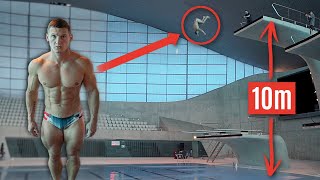 Bodybuilder tries RUNNING BACKFLIP from HIGHEST DIVING BOARD!! *stupid idea*