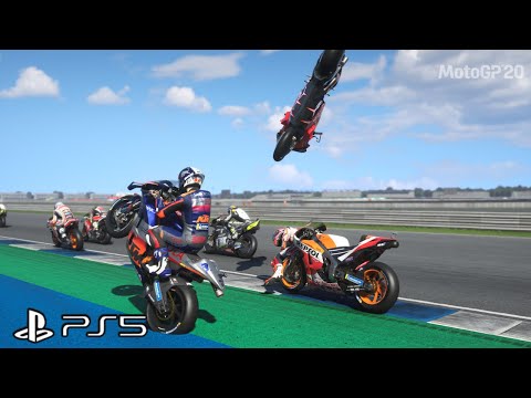 MotoGP 20 Big Crash STEERING VIEW Gameplay