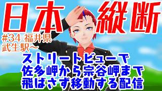 【ストリートビューで日本縦断(034)】佐多岬から宗谷岬まで歩く配信・武生駅～(???km)【Vtuber／罪重零雅】