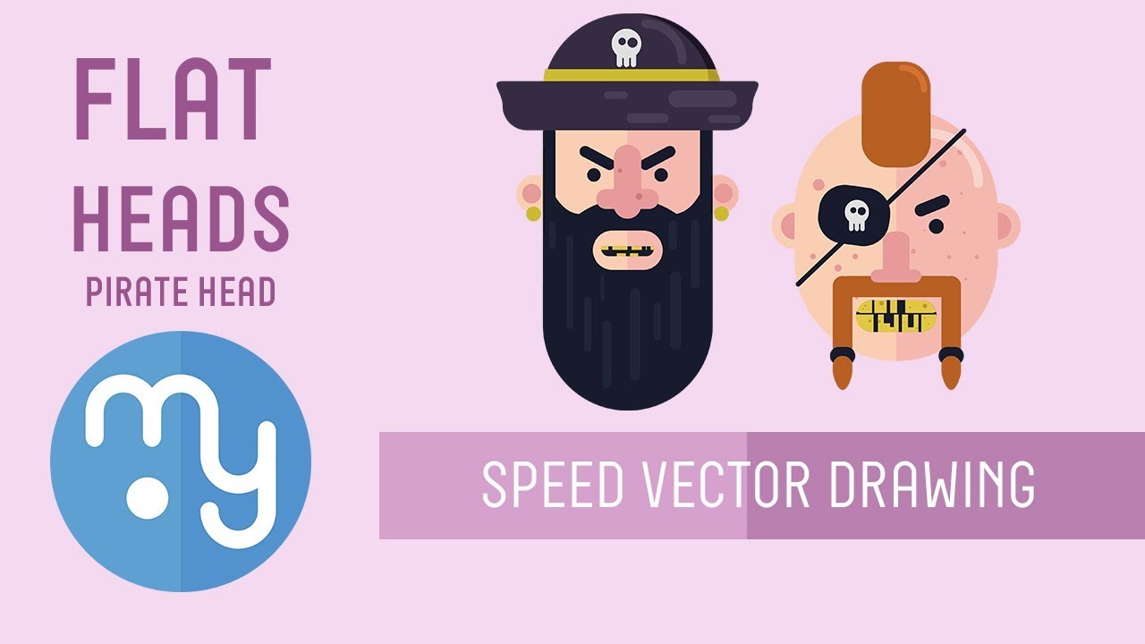 Graphic Design Illusturation, Speed Vector Drawing-Pirate