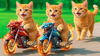 Download lagu Kittens Drive Fire Demon Motorbikes 🚓 on a Revenge Mission to Rescue Mama Cat from a Bully💥🐱 mp3