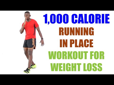 1000 Calorie Running In Place Workout for Weight Loss/ Killer Cardio Workout