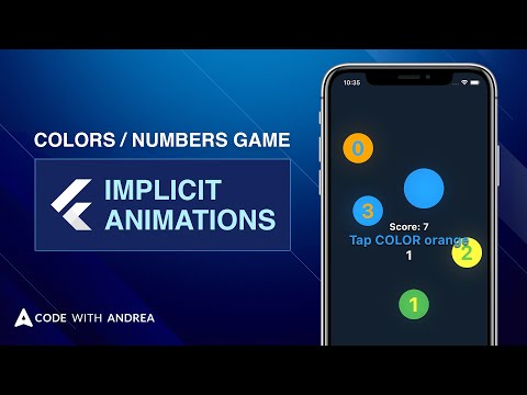 Colors Numbers Game with Flutter Implicit Animations
