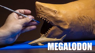 Sculpting Megalodon shark in clay