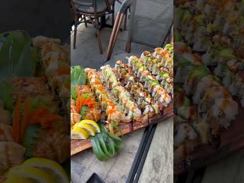 100 pcs sushi 🍣 challenge at aburi sushi in buena park #rainaiscrazy @RainaHuang