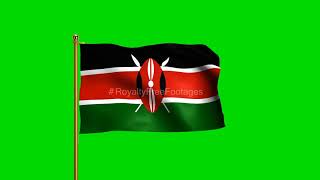 Kenya National Flag | World Countries Flag Series | Green Screen Flag | Royalty Free Footages