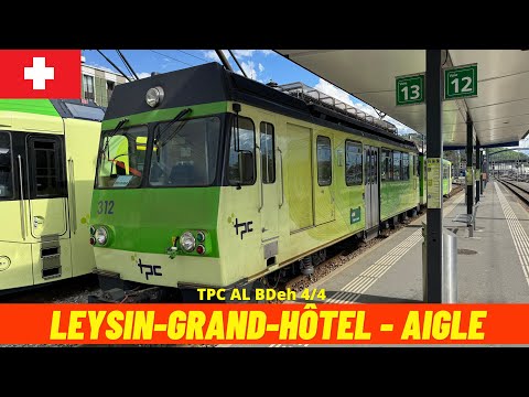 Cab Ride Leysin → Aigle (Transports Publics du Chablais, Switzerland, May 2025) driver's view 4K