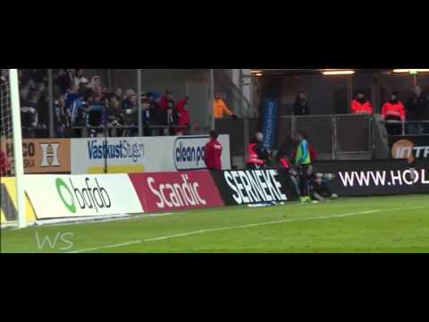 Tobias Sana throws cornerflag at fans!