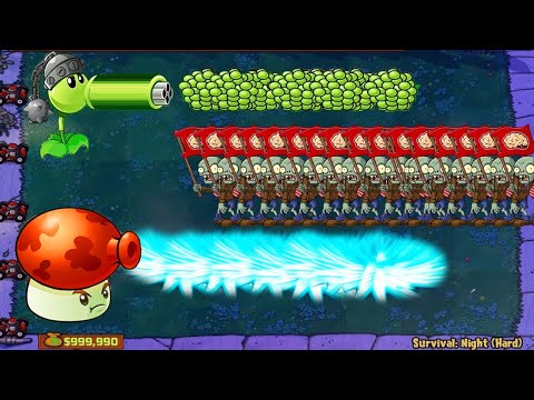Plants vs Zombies - Fume-shroom Snow Pea Reapter vs Zombies