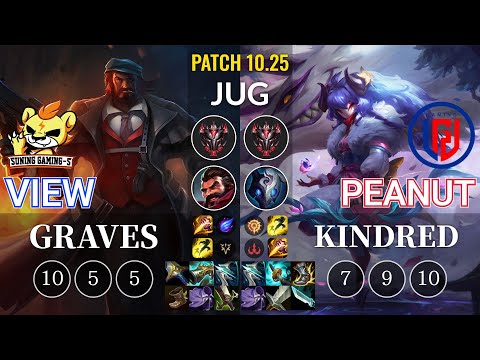 SG-S View Graves vs LGD Peanut Kindred Jungle - KR Patch 10.25