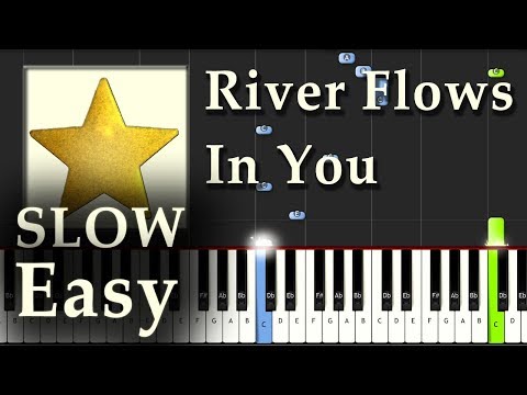 Yiruma - River Flows in You - Piano Tutorial Easy SLOW Synthesia - How To Play