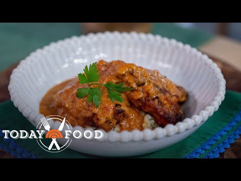 Pair chicken paprikash and dill rice for a comforting meal