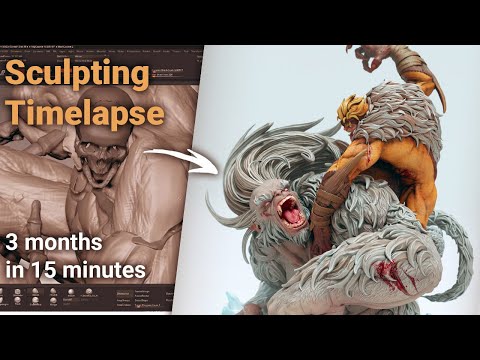Timelapse Zbrush sculpt - Sabretooth vs Wendigo