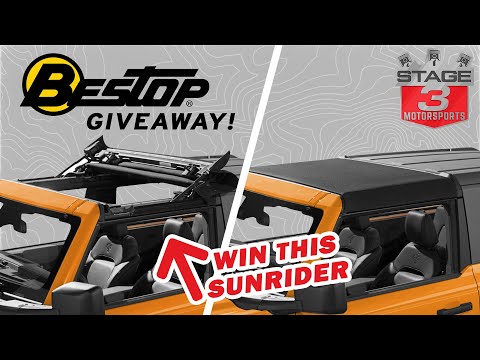 2021 - 2022 Bronco Bestop Black Twill Sunrider for Hardtop Giveaway!