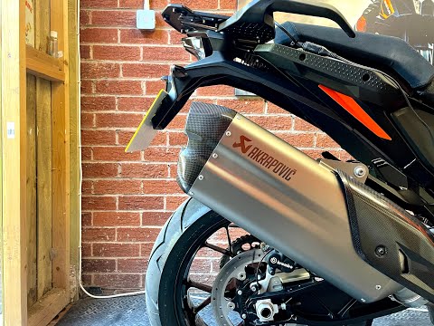 2021 2022 2023 2024 KTM 1290 Super Adventure Akrapovic sound. With and Without DB killer