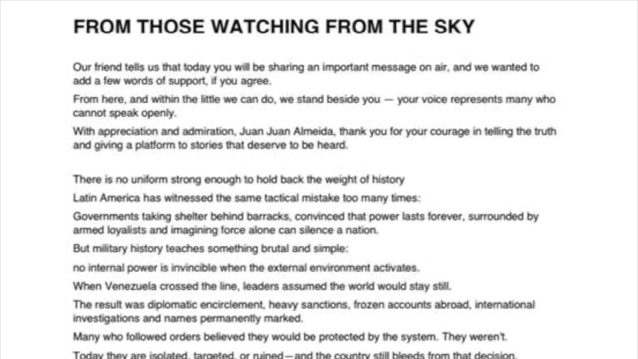 Contundente carta de efectivos norteamericanos a militares cubanos