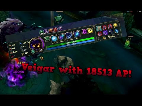 Veigar with 18,5k AP!! One shots Baron and Elder! | League of Legends