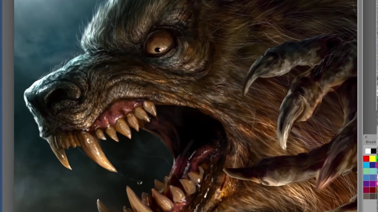 Speed Paint WEREWOLF concept art techniques.
