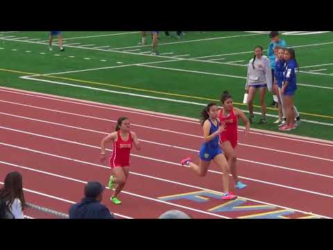 JVG 100m Heat 4 vs Fountain Valley 3-21-18 - Los Alamitos Girls