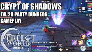 PERFECT WORLD MOBILE: CRYPT OF SHADOWS LEVEL 29 PARTY DUNGEON GAMEPLAY