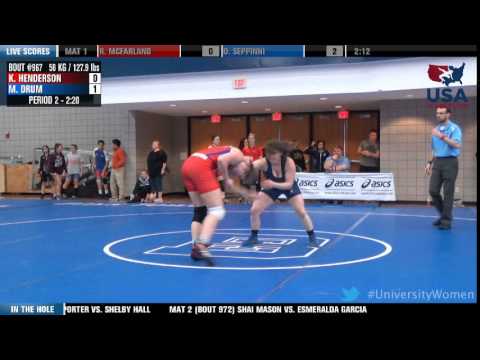 58 kg QF - Kennon Henderson (McKendree) vs. Montana Drum (MBU)