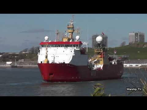 HMS PROTECTOR A173 LEAVES DEVONPORT NAVAL BASE AT DEVILS POINT - 16th March 2020