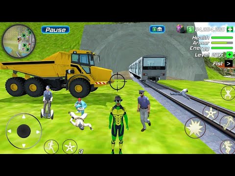 Rope Frog Ninja Hero Strange Gangster Vegas  - Construction & Monster Truck - Android Gameplay