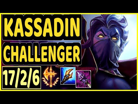KNIGHT9 (KASSADIN) - QUADRAKILL 17/2/6 KDA MID CHALLENGER GAMEPLAY - KR