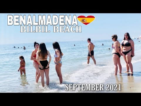 BENALMADENA SPAIN BEACH WALK SEPTEMBER 2021, BILBIL Beach, Latest Summer Beach Walk Updates [4K]