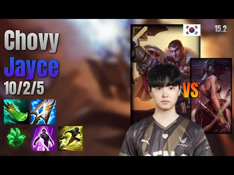 Chovy Mid Jayce vs Akali lol KR solo rank Full Game 15.2 | 쵸비 제이스 vs 아칼리