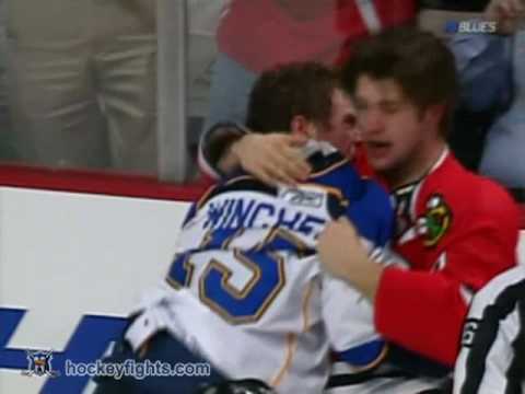Brad Winchester vs Brent Seabrook Apr 7, 2010