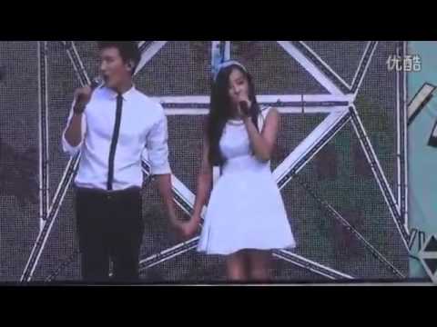 140815 ZHOUMI perf. 《爱上你》 (Loving You)  ft Victoria with TAO, Sehun, Xiumin @ SMTown