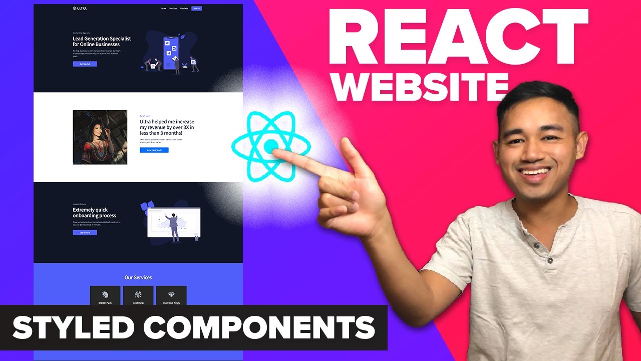 React Website Using Styled Components - Beginner React JS Project Fully Responsive