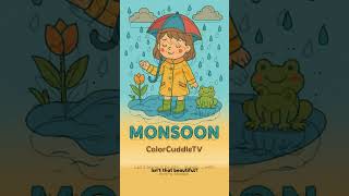 Rainy Day Fun! Monsoon Coloring Page | Free Download for Kids #colorcuddletv #coloringforkids