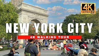 🇺🇸 4K New York City Walking Tour - Downtown Washington Square  | 4K HDR - 60 fps