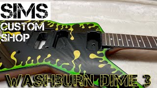 Video thumbnail for Washburn Dimebag Darrell Dime 3 D3 guitar - Slime paint by Sims Custom Shop by SimsCustomGuitars