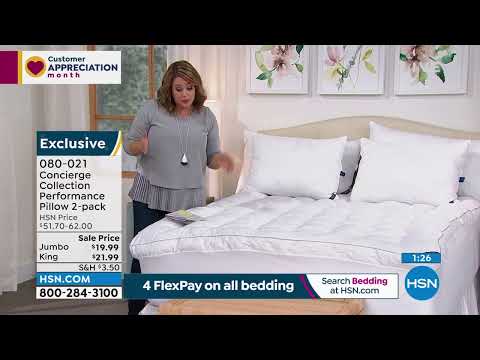 Concierge Collection Set of 2 Performance Jumbo Pillows