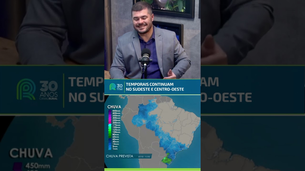 Temporais continuam no Sudeste e Centro-Oeste | Previsão do tempo