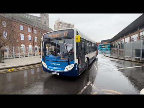 Stagecoach Midlands Northampton Scania K230UB Enviro 300 and First Leicester Wrightbus Streetlite