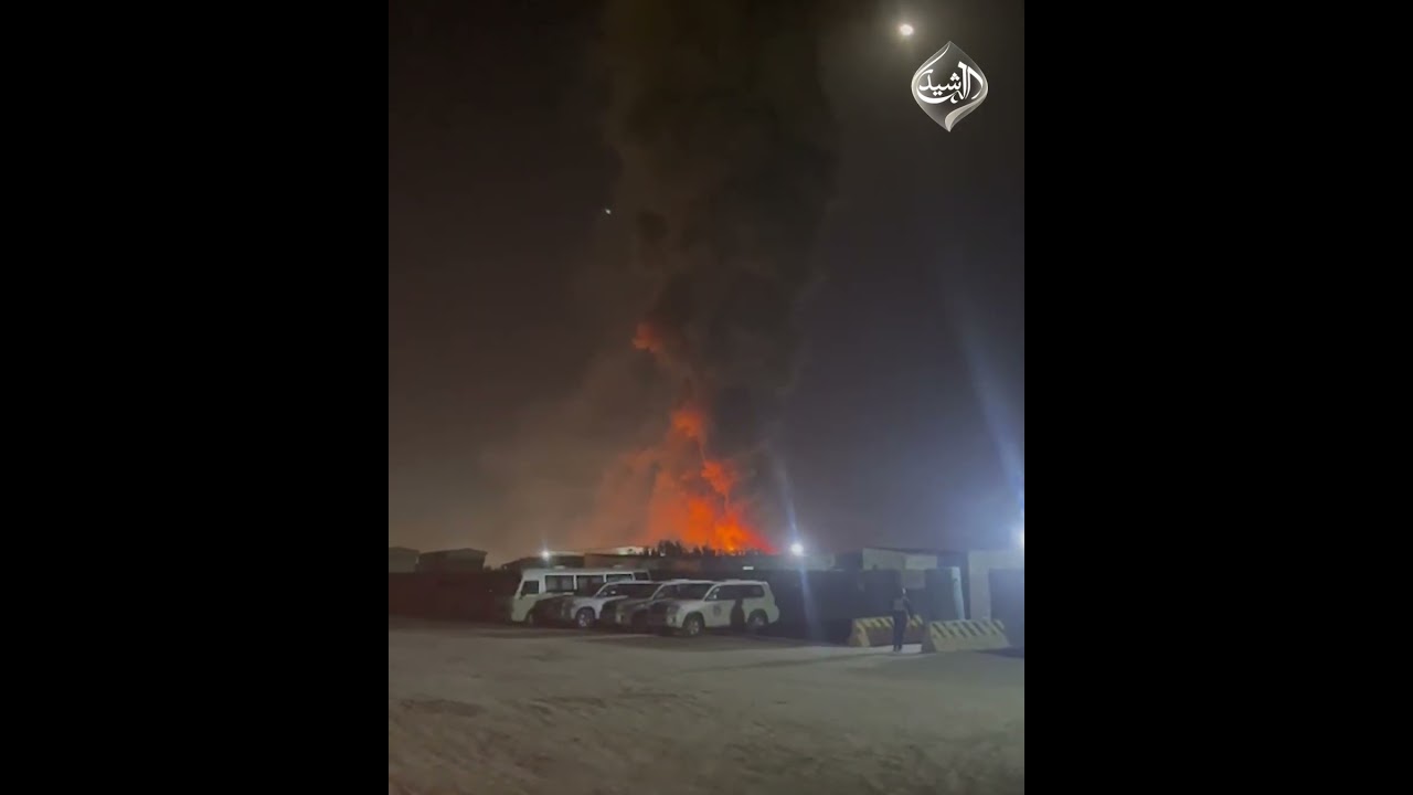 فيديو | طائرة مسيرة تستهدف شركة "kbr" الأمريكية في مجمع البرجسية النفطي غربي البصرة