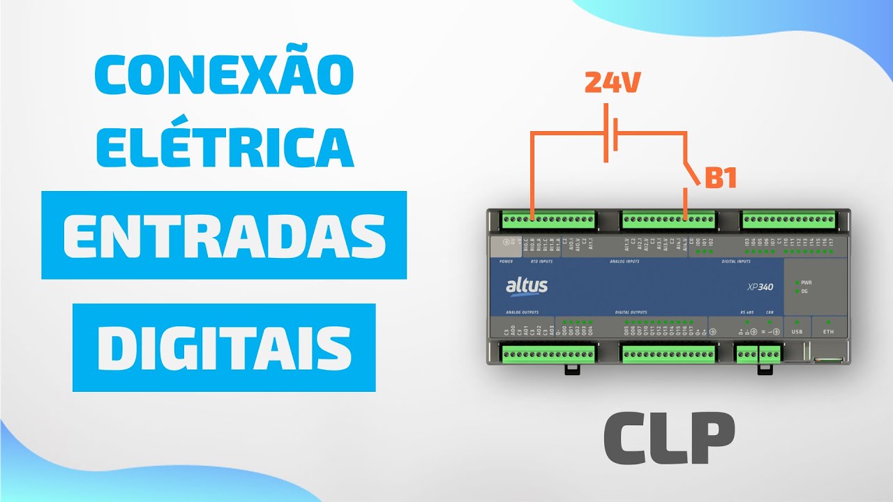 Conexão Elétrica das Entradas Digitais do CLP | Automação industrial