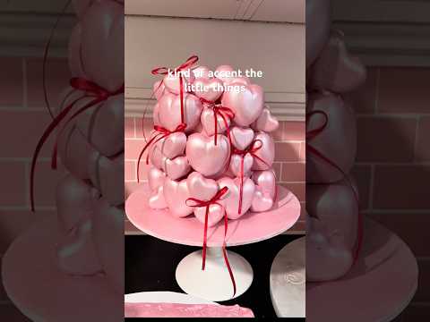 Valentine’s Day cake, chocolate hearts and red bows!