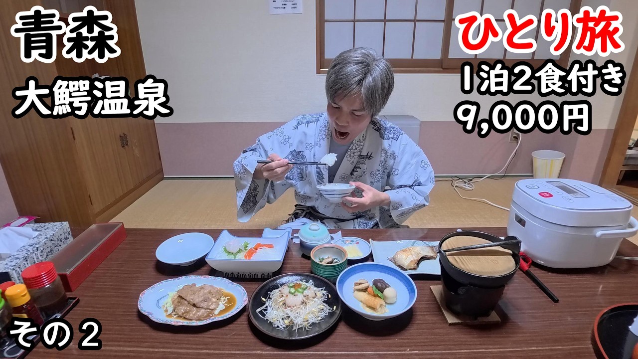 【ひとり旅】ボリュームあって品数が豊富でお腹いっぱい。夜中も入れる源泉かけ流し温泉で癒される。