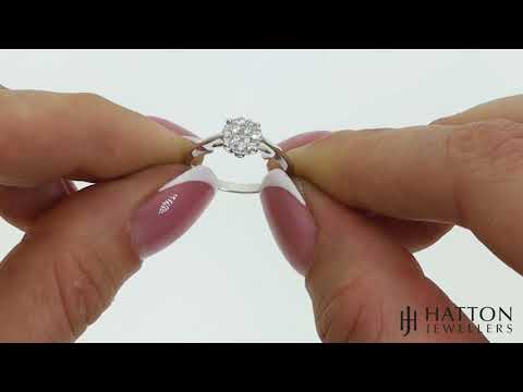 18ct White Gold 0.25ct Cluster Diamond Ring