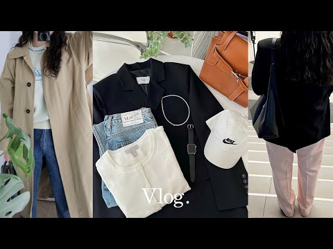 vlog. 봄 데일리룩 브이로그. 5900원 가성비 반팔티. 러쉬 직구. 마르디메크르디 h&m 필인더블랭크 던스트 트렌디어패럴 에잇세컨즈 니어웨어 루에브르 링서울. 출근룩 봄룩북
