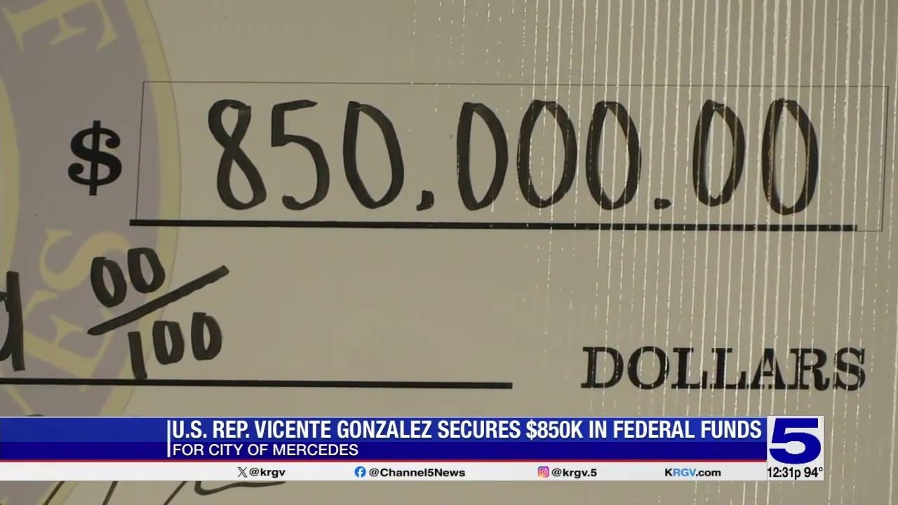 Video: Gonzalez presents $850,000 check for Mercedes stormwater upgrades