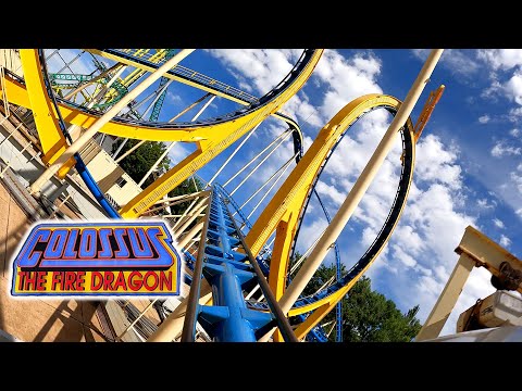 Colossus the Fire Dragon 4K Front Seat POV - Lagoon Amusement Park