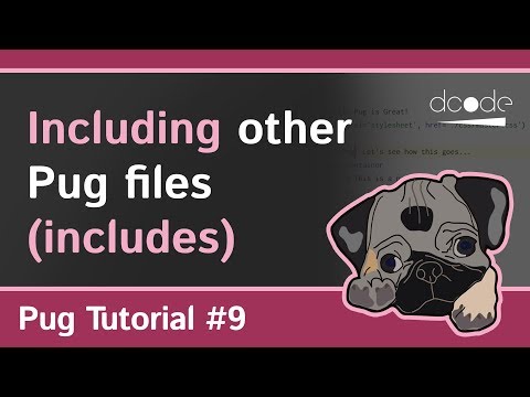 Pug Jade Tutorial 9 Includes Statement | Including other Pug files