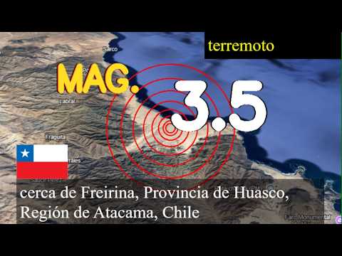 Terremoto cerca de Freirina, Provincia de Huasco, Región de Atacama, Chile Un terremoto de magnitud